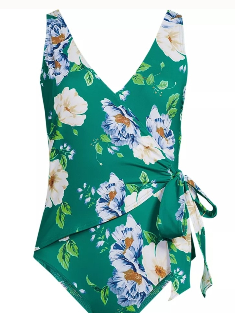 Land's End Side Tie Wrap One Piece Swimsuit